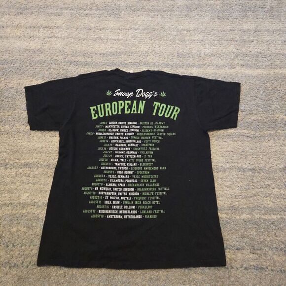 RARESnoop Dogg 2014 European Tour TourRap Tee L Black DoubleSided Graphics